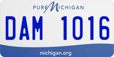 MI license plate DAM1016