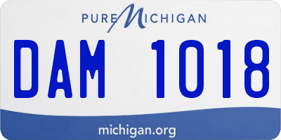 MI license plate DAM1018