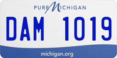 MI license plate DAM1019