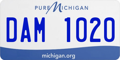 MI license plate DAM1020