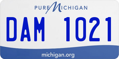 MI license plate DAM1021
