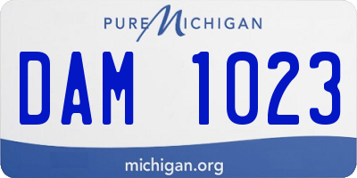 MI license plate DAM1023