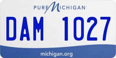 MI license plate DAM1027