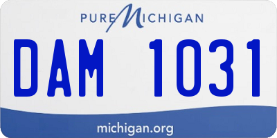 MI license plate DAM1031