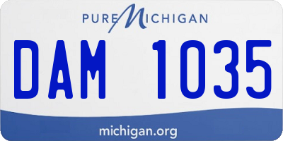 MI license plate DAM1035