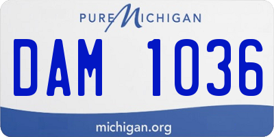 MI license plate DAM1036