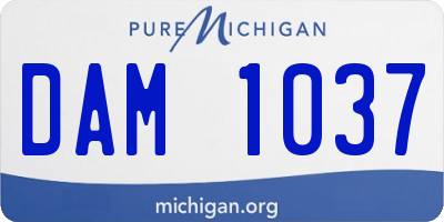 MI license plate DAM1037