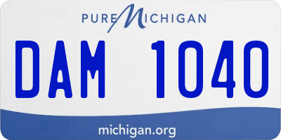 MI license plate DAM1040