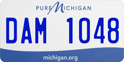 MI license plate DAM1048