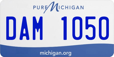 MI license plate DAM1050