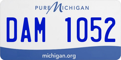 MI license plate DAM1052