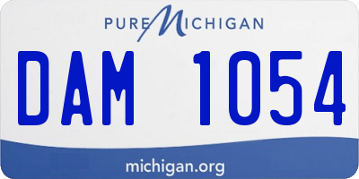 MI license plate DAM1054