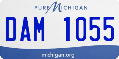 MI license plate DAM1055