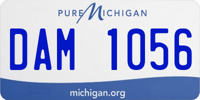 MI license plate DAM1056