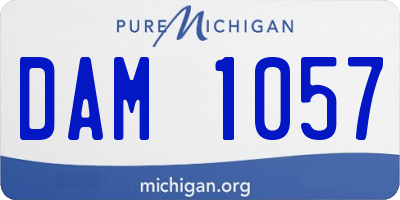 MI license plate DAM1057