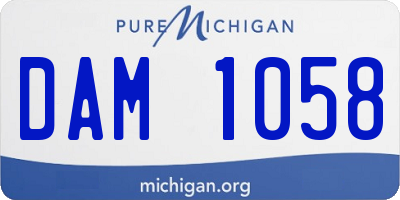 MI license plate DAM1058