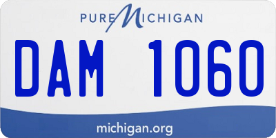 MI license plate DAM1060