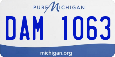 MI license plate DAM1063