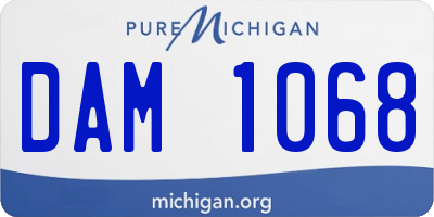 MI license plate DAM1068