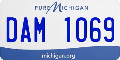 MI license plate DAM1069