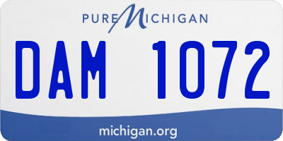 MI license plate DAM1072