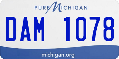 MI license plate DAM1078