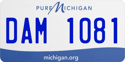 MI license plate DAM1081