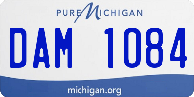 MI license plate DAM1084