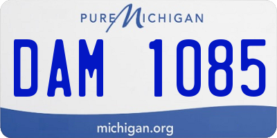 MI license plate DAM1085