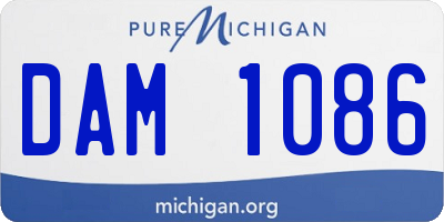 MI license plate DAM1086