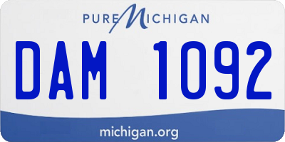 MI license plate DAM1092