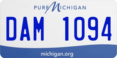 MI license plate DAM1094