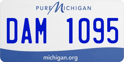 MI license plate DAM1095