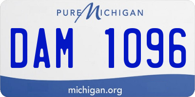 MI license plate DAM1096