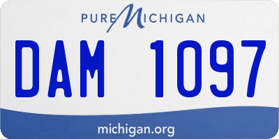MI license plate DAM1097
