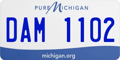 MI license plate DAM1102