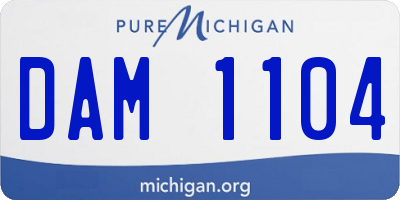 MI license plate DAM1104