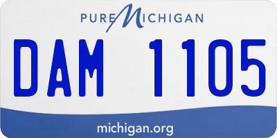 MI license plate DAM1105
