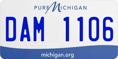 MI license plate DAM1106