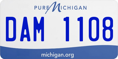 MI license plate DAM1108