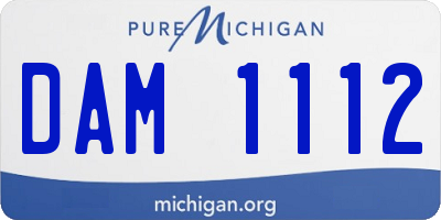 MI license plate DAM1112