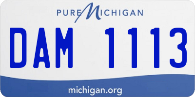 MI license plate DAM1113