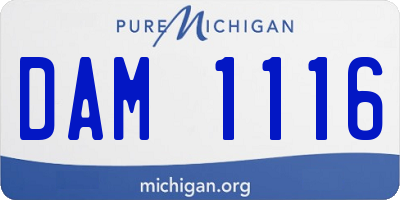 MI license plate DAM1116