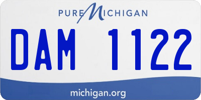 MI license plate DAM1122