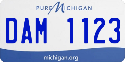 MI license plate DAM1123
