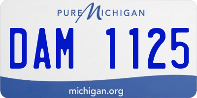 MI license plate DAM1125