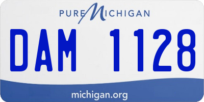 MI license plate DAM1128