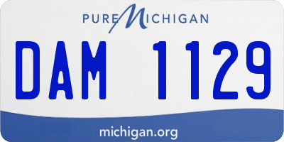 MI license plate DAM1129