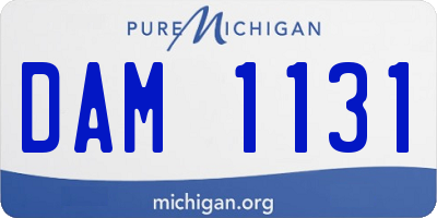 MI license plate DAM1131
