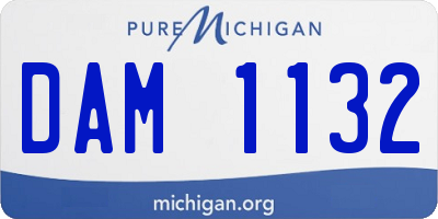 MI license plate DAM1132